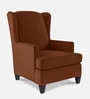 Liban Fabric Wing Chair In Coffee Brown Colour