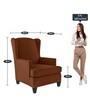 Liban Fabric Wing Chair In Coffee Brown Colour
