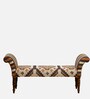 Lamington Upholstered Recamier in Provincial Teak Finish