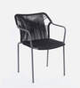 Lanai Steel & Braided Rope Table And Chair Sets In Black Grey Finish