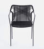 Lanai Steel & Braided Rope Table And Chair Sets In Black Grey Finish