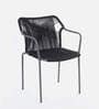 Lanai Steel & Braided Rope Table And Chair Sets In Black Grey Finish