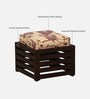 Landen Sheesham Wood Stool In Scratch Resistant Walnut Finish With Floral Print