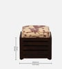 Landen Sheesham Wood Stool In Scratch Resistant Walnut Finish With Floral Print