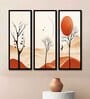 Landscape Nature Set Of 3 Multicolour Engineered Wood Wall Art Prints