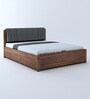 Lannister Grey Queen Hydraulic Storage Bed in Brown Colour