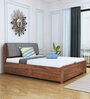Lannister Grey Queen Hydraulic Storage Bed in Brown Colour