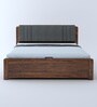 Lannister Grey Queen Hydraulic Storage Bed in Brown Colour