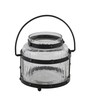 Lantern Black Wood & Iron Table Candle Holder