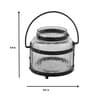 Lantern Black Wood & Iron Table Candle Holder