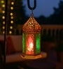 Golden Glossy Metal Moroccan Lantern