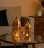 White Metal Moroccan Lantern Set Of 2