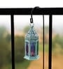 Grey Metal & Glass Lantern