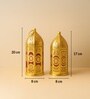 Golden & Red Metal Moroccan Style Domed Lantern Set Of 2