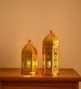White Metal Moroccan Lantern Set Of 2