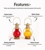 Red & Yellow Metal Leaf Decorative Table Lanterns