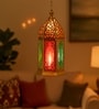 Golden Glossy Metal Moroccan Lantern