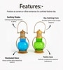 Blue & Green Metal Lantern Candle Holder Set Of 2
