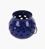Set Of 2 Blue Metal Candle Tealight Holders