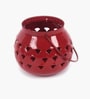 Set Of 2 Red Metal Candle Tealight Holders
