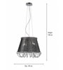 Lanzo Crystal Beaded Pendant Chandelier   Black & Chrome Finish