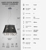 Lanzo Crystal Beaded Pendant Chandelier   Black & Chrome Finish