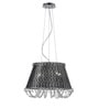 Lanzo Crystal Beaded Pendant Chandelier   Black & Chrome Finish
