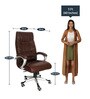 Lape Leatherette Ergonomic Chair in Brown Colour