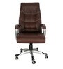 Lape Leatherette Ergonomic Chair in Brown Colour