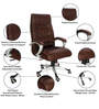 Lape Leatherette Ergonomic Chair in Brown Colour