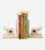 Lapis Lazuli Elephant Set Of 2 White Marble & Semi Precious Stone Bookends