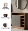 Lara 2 Door Shoe Rack In Walnut Brown Finish