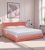 Larayne Upholstered King Size Bed In Dusty Rose Color