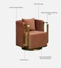 Larayne Velvet Upholstered  Swivel Barrel Chair In Light Brown color