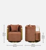 Larayne Velvet Upholstered  Swivel Barrel Chair In Light Brown color