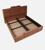 Larayne Velvet Upholstered King Size Bed In Light Brown color With Box Storage