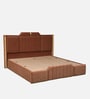 Larayne Velvet Upholstered Queen Size Bed In Light Brown color With Box Storage