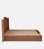 Larayne Velvet Upholstered Queen Size Bed In Light Brown color With Box Storage