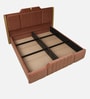 Larayne Velvet Upholstered Queen Size Bed In Light Brown color With Box Storage