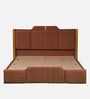 Larayne Velvet Upholstered Queen Size Bed In Light Brown color With Box Storage
