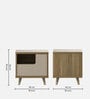 Larena Bedside Table In Sebastian Oak & Bamboo Flute Colour In Melamine Finish