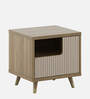 Larena Bedside Table In Sebastian Oak & Bamboo Flute Colour In Melamine Finish