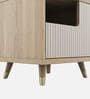 Larena Bedside Table In Sebastian Oak & Bamboo Flute Colour In Melamine Finish