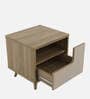 Larena Bedside Table In Sebastian Oak & Bamboo Flute Colour In Melamine Finish