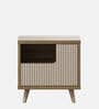 Larena Bedside Table In Sebastian Oak & Bamboo Flute Colour In Melamine Finish