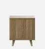 Larena Bedside Table In Sebastian Oak & Bamboo Flute Colour In Melamine Finish