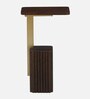 Larena Solid Wood End Table In Walnut & Brass Finish