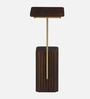Larena Solid Wood End Table In Walnut & Brass Finish