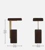 Larena Solid Wood End Table In Walnut & Brass Finish