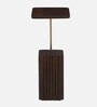 Larena Solid Wood End Table In Walnut & Brass Finish